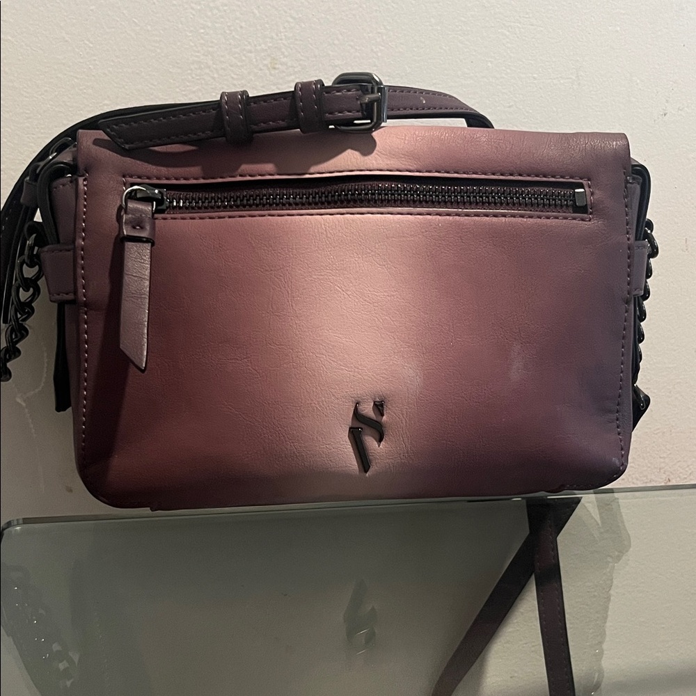 Purple Leather Crossbody Bag